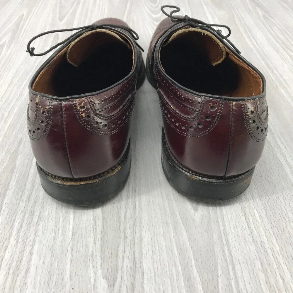 Allen Edmonds McAllister Burgundy Wingtip Oxford Dress Shoes Mens 10 C 6215